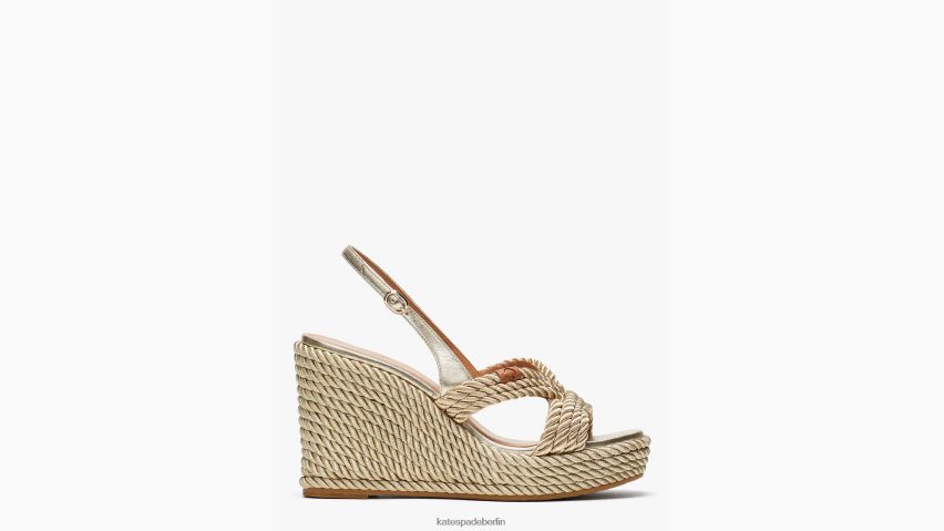 de Kate Spade Frauen Tahiti-Espadrille-Wedges Weißgold NB82J2489 Schuhwerk