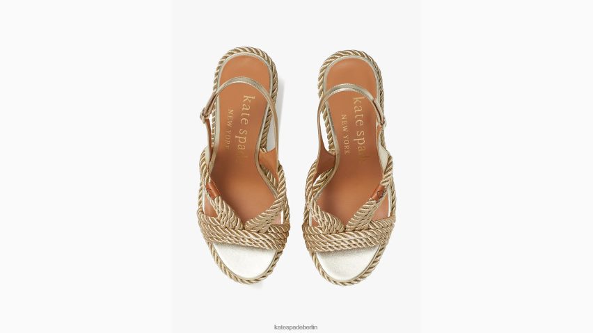 de Kate Spade Frauen Tahiti-Espadrille-Wedges Weißgold NB82J2489 Schuhwerk