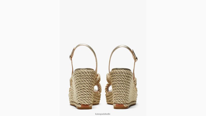 de Kate Spade Frauen Tahiti-Espadrille-Wedges Weißgold NB82J2489 Schuhwerk