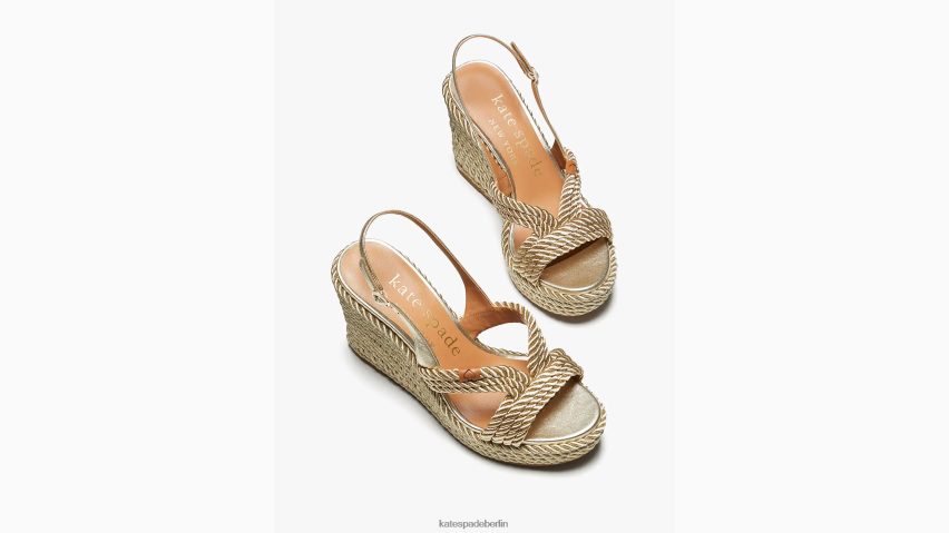 de Kate Spade Frauen Tahiti-Espadrille-Wedges Weißgold NB82J2489 Schuhwerk
