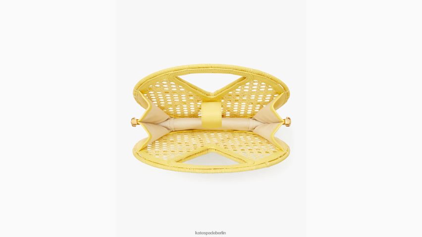 de Kate Spade Frauen Tasche aus Raffiabast mit Zitronentropfen und Henkel oben Löwenzahngelb multi NB82J2197 Zubehör