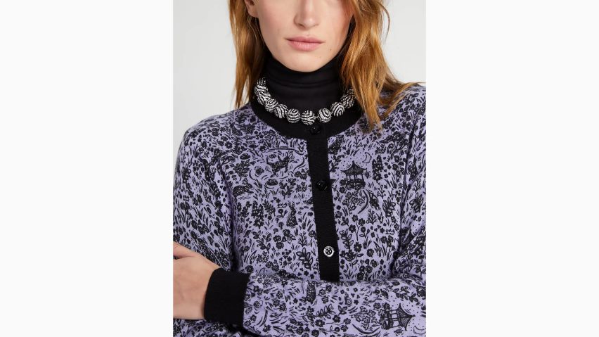 de Kate Spade Frauen Toile-Cardigan aus dem Jahr des Kaninchens Lavendelcreme NB82J2955 Bekleidung