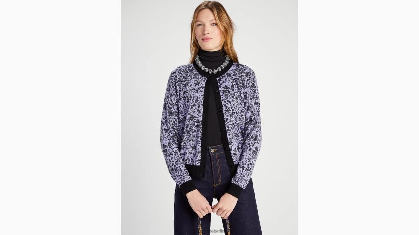 de Kate Spade Frauen Toile-Cardigan aus dem Jahr des Kaninchens Lavendelcreme NB82J2955 Bekleidung