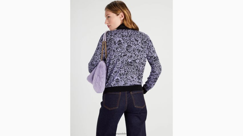 de Kate Spade Frauen Toile-Cardigan aus dem Jahr des Kaninchens Lavendelcreme NB82J2955 Bekleidung