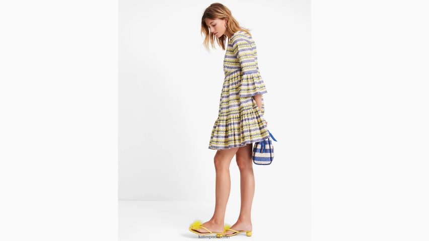 de Kate Spade Frauen Tunika mit Markisenstreifen-Stickerei perfektes Beige NB82J2708 Bekleidung