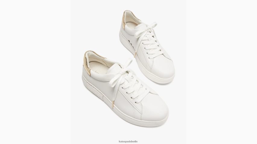 de Kate Spade Frauen Turnschuhe anheben Optik Weiß/Blassgold NB82J2539 Schuhwerk