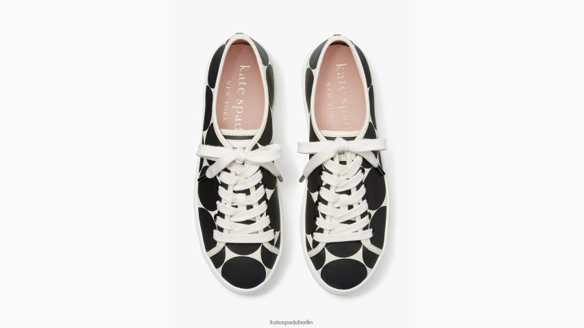 de Kate Spade Frauen Turnschuhe servieren schwarz/cremefarbener Punkt NB82J2537 Schuhwerk