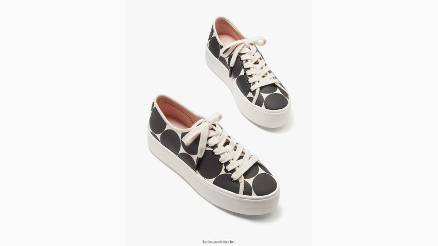 de Kate Spade Frauen Turnschuhe servieren schwarz/cremefarbener Punkt NB82J2537 Schuhwerk