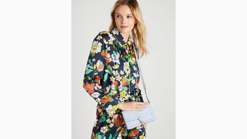 de Kate Spade Frauen Umhängetasche mit Knotenklappe Aquarell blau NB82J2177 Zubehör