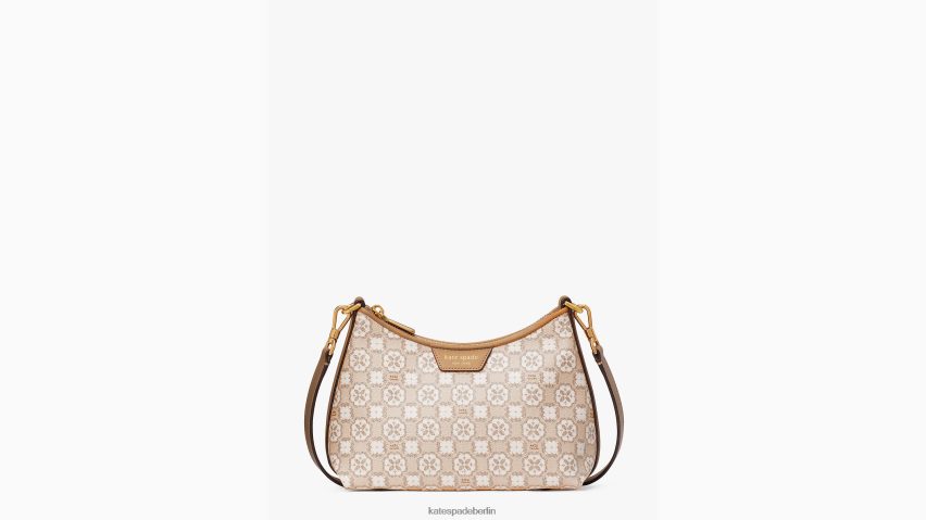 de Kate Spade Frauen Umhängetasche mit Reißverschluss und beschichtetem Canvas mit Blumenmonogramm natürliches Multi NB82J2310 Zubehör
