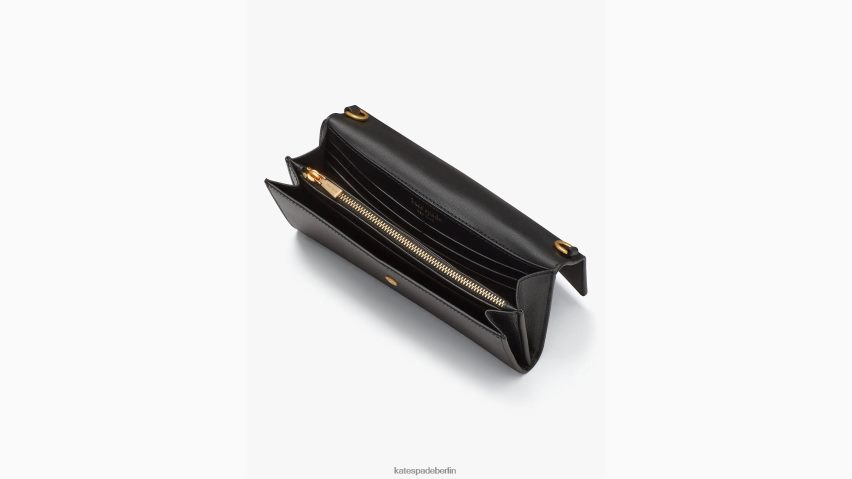 de Kate Spade Frauen Umhängetasche mit kontinentaler Umhängetasche „Katy“ mit Klappe Schwarz NB82J2324 Zubehör