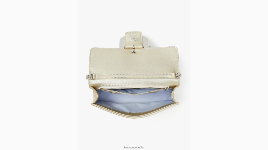 de Kate Spade Frauen Umhängetasche mit metallischer Brautschnalle Weißgold NB82J2256 Zubehör