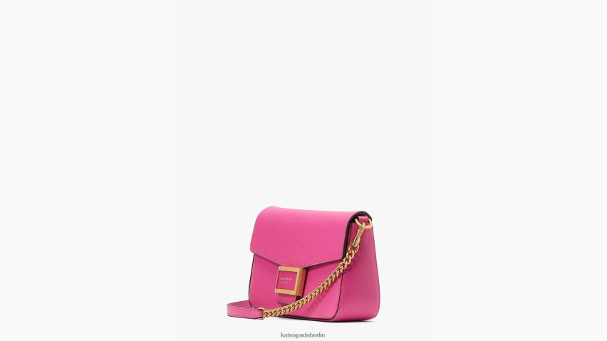 de Kate Spade Frauen Umhängetasche „Katy“ aus strukturiertem Leder mit Klappenkette Energie rosa NB82J261 Zubehör