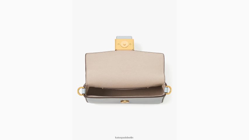 de Kate Spade Frauen Umhängetasche „Katy“ aus strukturiertem Leder mit Klappenkette Küstenstrand NB82J2331 Zubehör