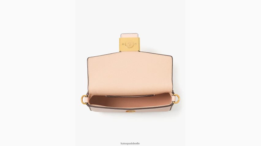 de Kate Spade Frauen Umhängetasche „Katy“ aus strukturiertem Leder mit Klappenkette Mochi-Rosa NB82J264 Zubehör