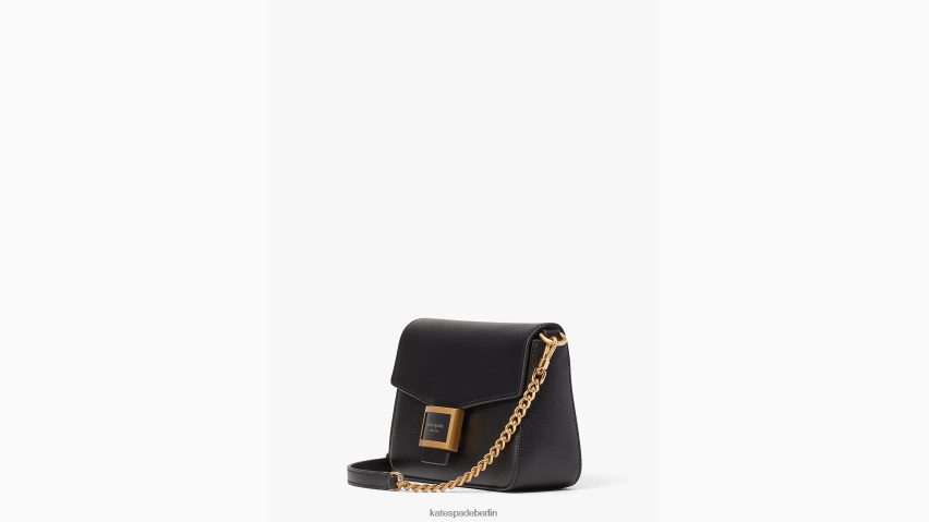 de Kate Spade Frauen Umhängetasche „Katy“ aus strukturiertem Leder mit Klappenkette Schwarz NB82J263 Zubehör