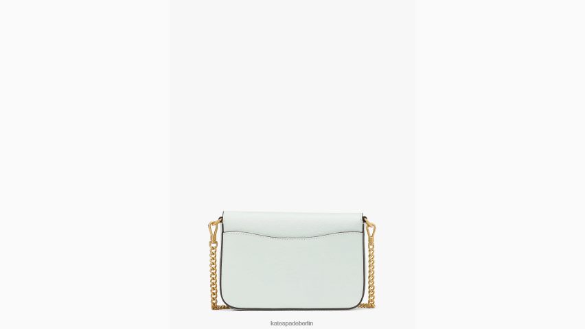 de Kate Spade Frauen Umhängetasche „Katy“ aus strukturiertem Leder mit Klappenkette kristallblau NB82J262 Zubehör