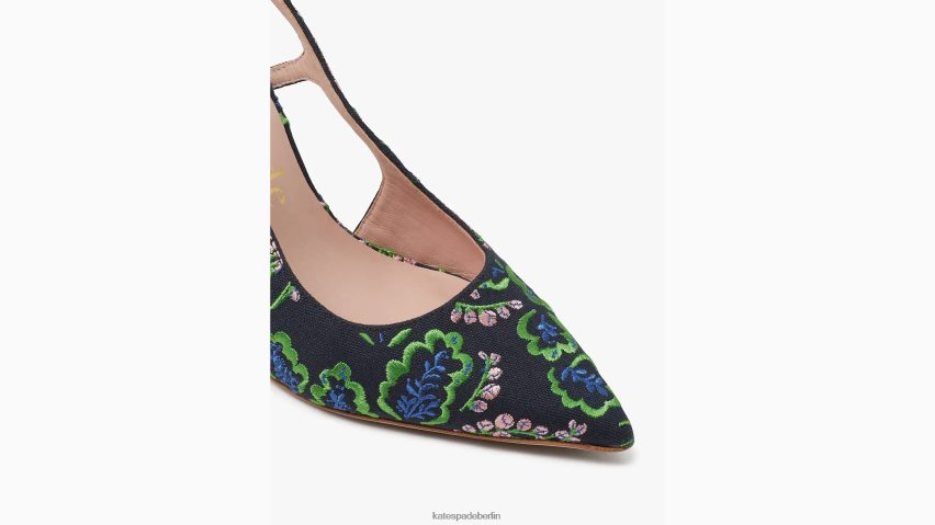 de Kate Spade Frauen Valerie Slingback-Pumps Blazer blau/Picknick-Blumenmuster NB82J2574 Schuhwerk