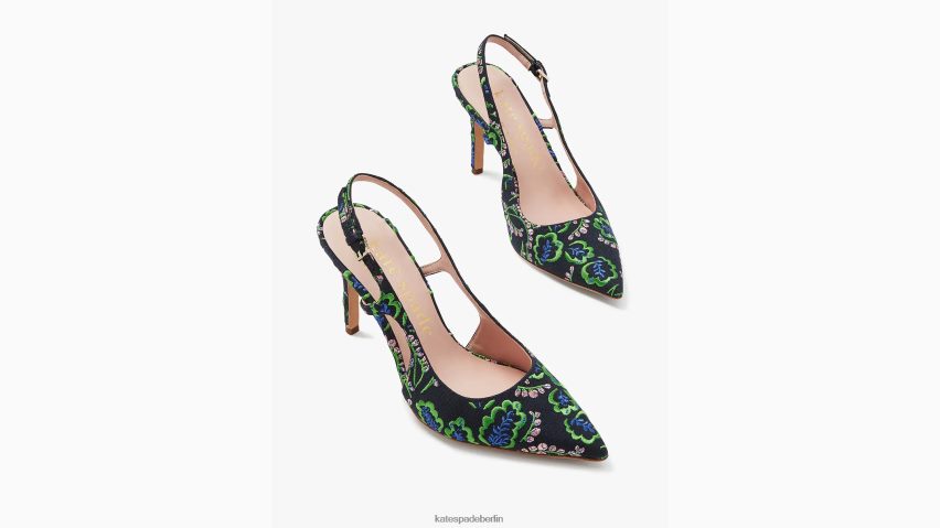 de Kate Spade Frauen Valerie Slingback-Pumps Blazer blau/Picknick-Blumenmuster NB82J2574 Schuhwerk