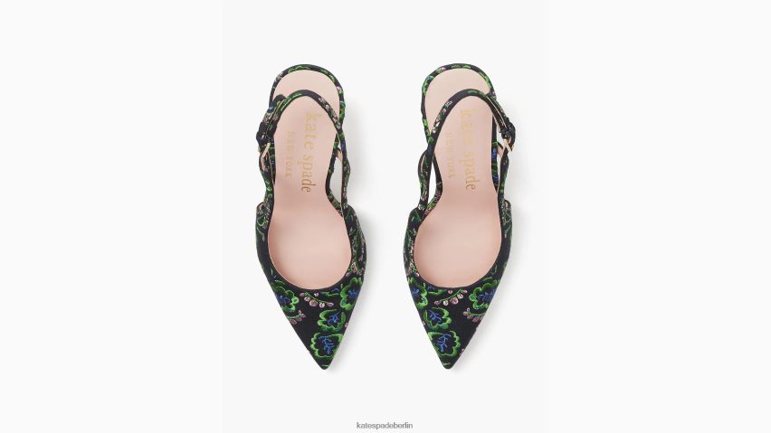 de Kate Spade Frauen Valerie Slingback-Pumps Blazer blau/Picknick-Blumenmuster NB82J2574 Schuhwerk