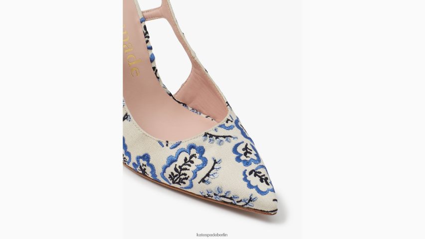 de Kate Spade Frauen Valerie Slingback-Pumps Pergament-Picknick blumig NB82J2575 Schuhwerk