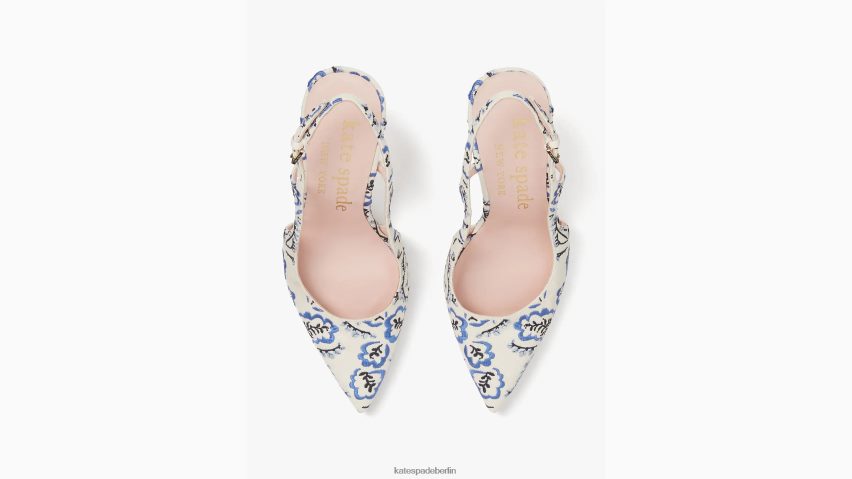 de Kate Spade Frauen Valerie Slingback-Pumps Pergament-Picknick blumig NB82J2575 Schuhwerk