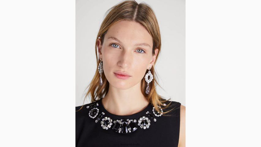 de Kate Spade Frauen Verzierter Ponte-Jumpsuit Schwarz NB82J2851 Bekleidung