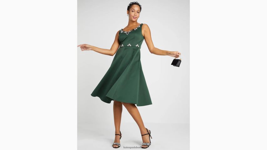 de Kate Spade Frauen Verziertes Faille-Grace-Kleid Torrey-Kiefer NB82J2897 Bekleidung