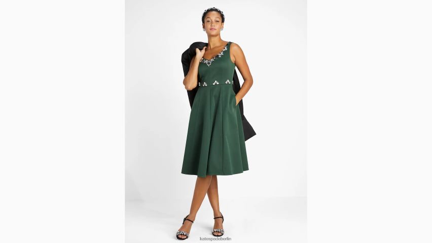 de Kate Spade Frauen Verziertes Faille-Grace-Kleid Torrey-Kiefer NB82J2897 Bekleidung