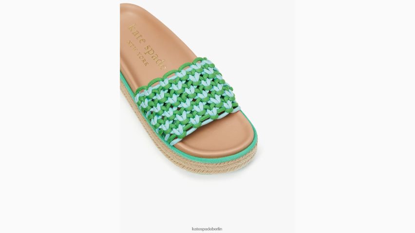 de Kate Spade Frauen Vita-Plateau-Slide-Sandalen frisches Grün/Ebbe NB82J2480 Schuhwerk