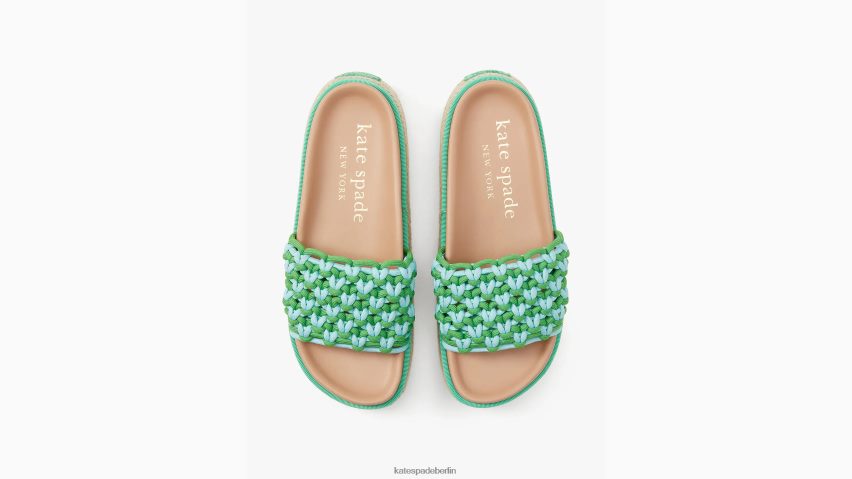 de Kate Spade Frauen Vita-Plateau-Slide-Sandalen frisches Grün/Ebbe NB82J2480 Schuhwerk