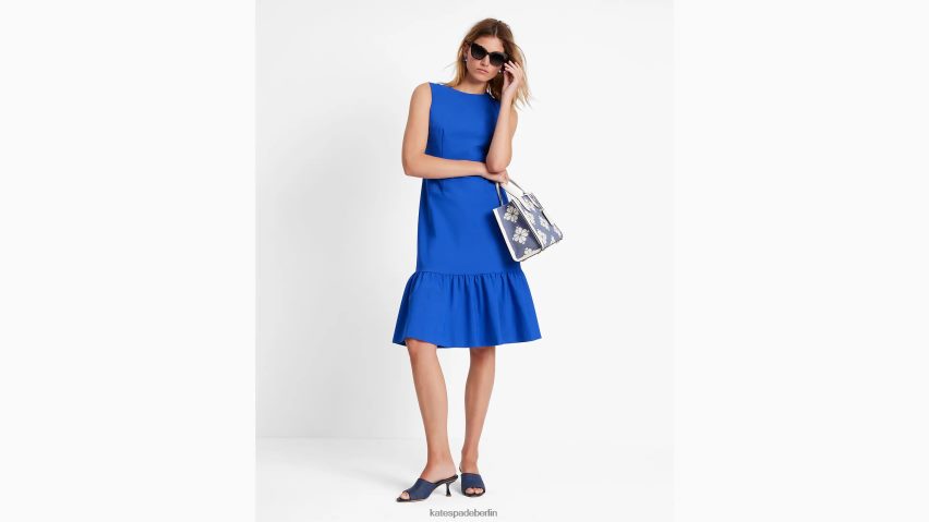 de Kate Spade Frauen Volant-Etuikleid Blaubeere NB82J2722 Bekleidung