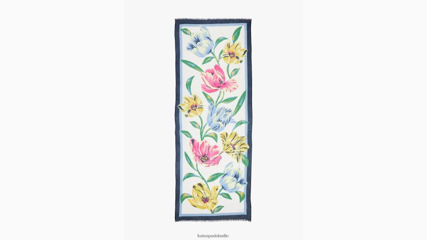 de Kate Spade Frauen Wachsende Tulpen länglicher Schal französische Sahne NB82J21317 Zubehör