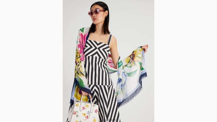 de Kate Spade Frauen Wachsende Tulpen länglicher Schal französische Sahne NB82J21317 Zubehör