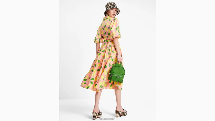 de Kate Spade Frauen Zitronengelbes Hemdkleid mit Taillenschnürung Seestern NB82J2704 Bekleidung