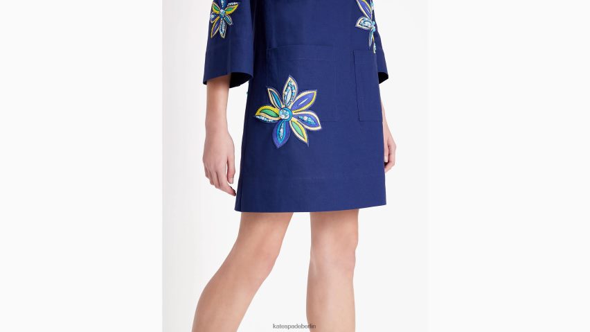 de Kate Spade Frauen bestickte Blumentunika Französische Marine NB82J2682 Bekleidung
