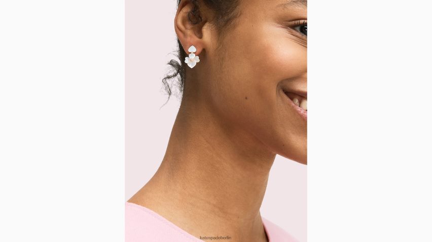 de Kate Spade Frauen edle Stiefmütterchen-Clip-Ohrringe Creme-Multi/Roségold NB82J21114 Zubehör
