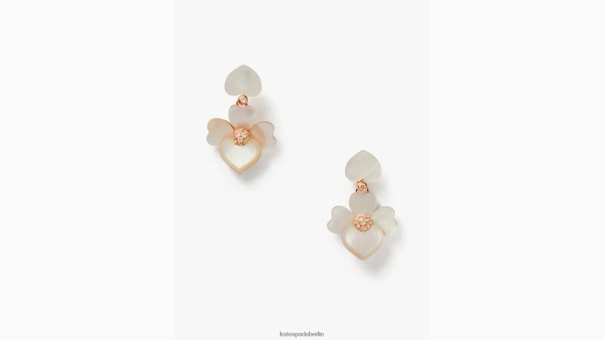 de Kate Spade Frauen edle Stiefmütterchen-Ohrringe Creme-Multi/Roségold NB82J21083 Zubehör