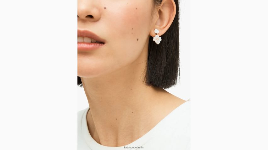 de Kate Spade Frauen edle Stiefmütterchen-Ohrringe Creme-Multi/Roségold NB82J21083 Zubehör