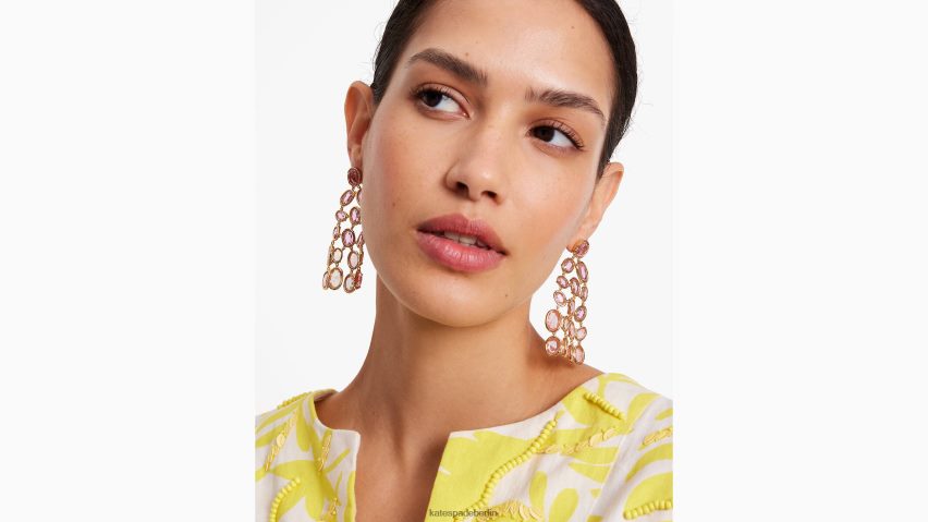 de Kate Spade Frauen hochglänzende Kronleuchter-Ohrringe rosa multi NB82J2979 Zubehör