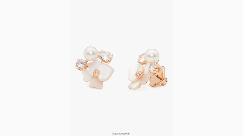 de Kate Spade Frauen kostbare Stiefmütterchen-Cluster-Nieten weiß-multi NB82J21127 Zubehör