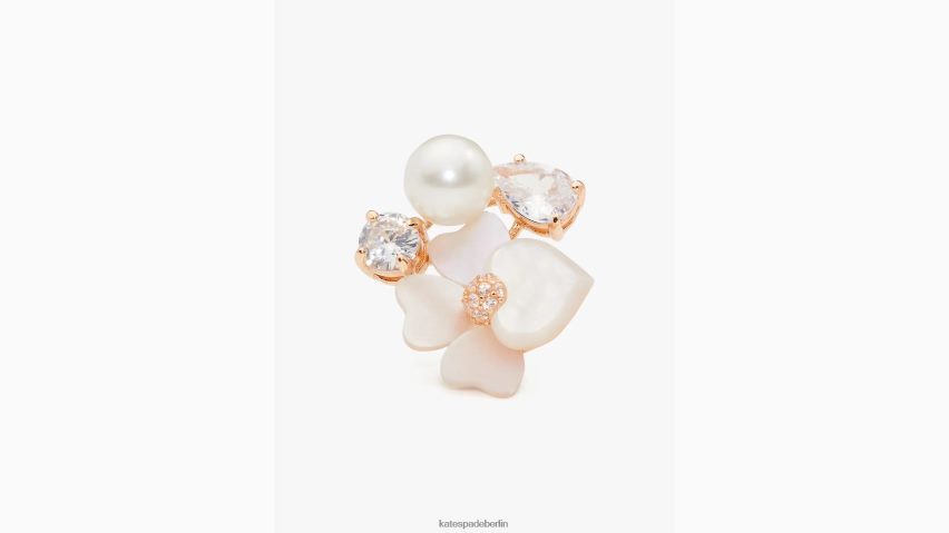 de Kate Spade Frauen kostbare Stiefmütterchen-Cluster-Nieten weiß-multi NB82J21127 Zubehör