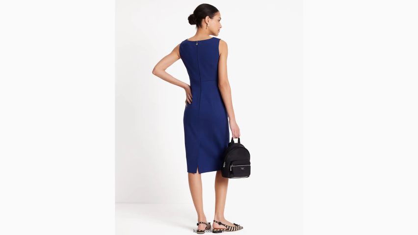de Kate Spade Frauen Ärmelloses Ponte-Kleid mit V-Ausschnitt Französische Marine NB82J2723 Bekleidung