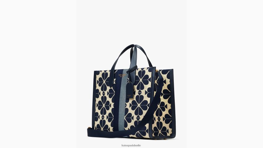 de Kate Spade Frauen Übergroße Manhattan-Tasche mit Blumen-Jacquardstreifen blau mehrfarbig NB82J2272 Zubehör