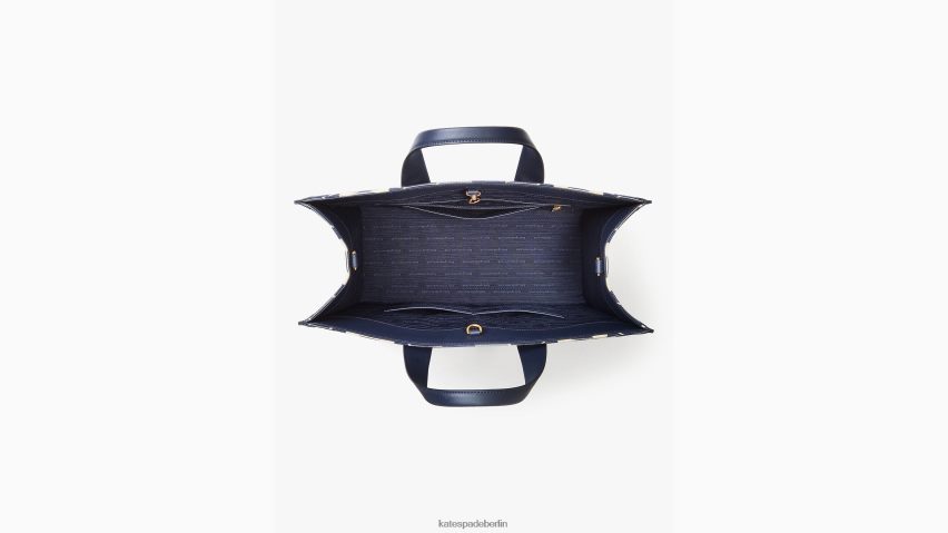 de Kate Spade Frauen Übergroße Manhattan-Tasche mit Blumen-Jacquardstreifen blau mehrfarbig NB82J2272 Zubehör
