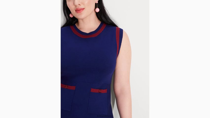 de Kate Spade Frauen ärmelloses Pulloverkleid Französische Marine NB82J2926 Bekleidung