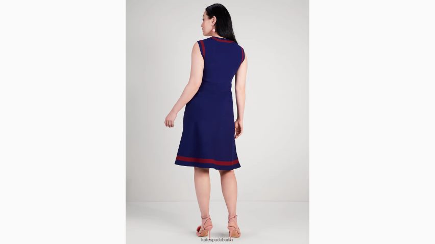 de Kate Spade Frauen ärmelloses Pulloverkleid Französische Marine NB82J2926 Bekleidung