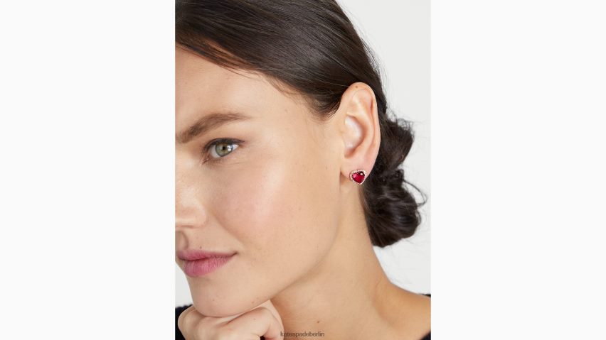 de Kate Spade Frauen „My Love“-Ohrstecker mit Pavé-Herz Rubin/Gold NB82J21155 Zubehör