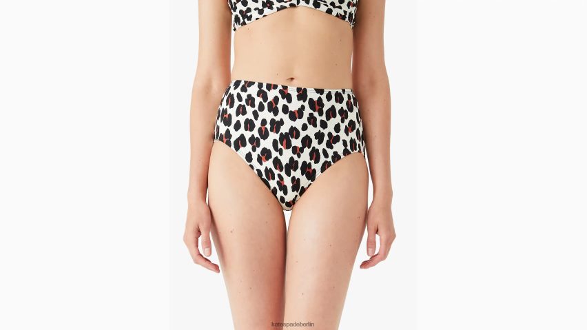 de Kate Spade Frauen Fiji-Katzen-Bikinihose mit hoher Taille Schwarz NB82J2934 Bekleidung