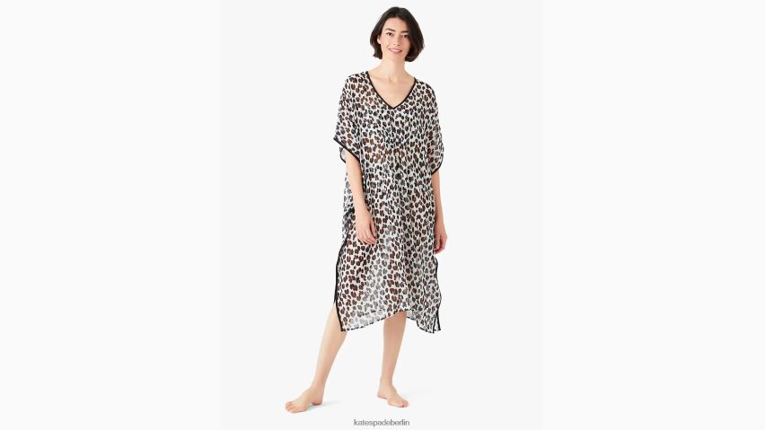 de Kate Spade Frauen Fidschi-katzenartiger langer Überwurfkaftan Schwarz NB82J2964 Bekleidung